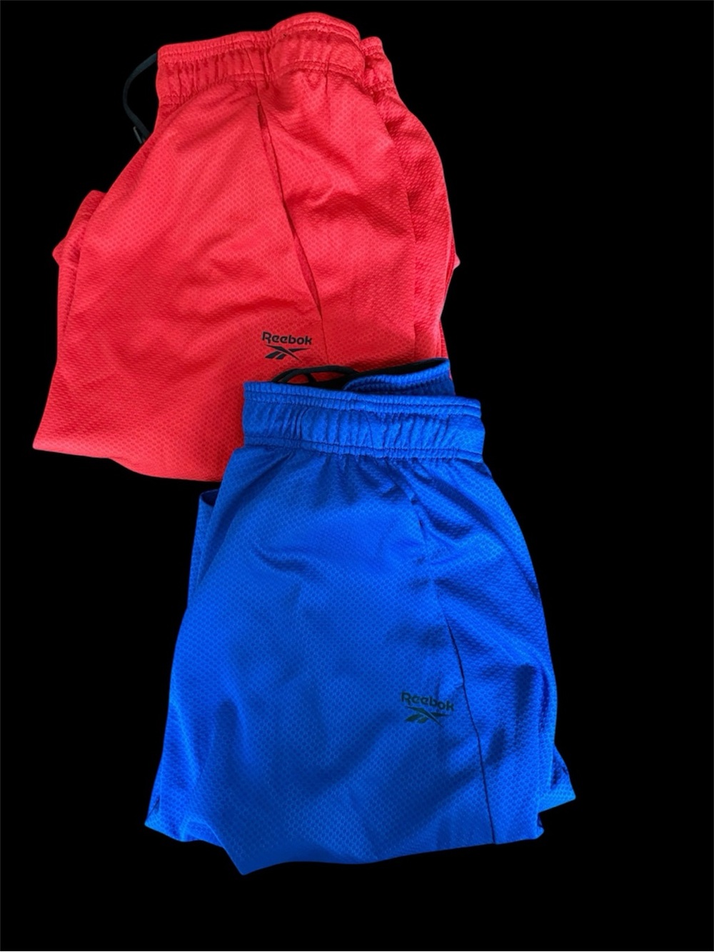 Bundle of 2~Adult Men’s Reebok Red & Blue Mesh Athletic Shorts (Size M)